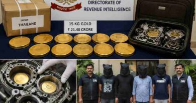 दिल्ली में डीआरआई की बड़ी कार्रवाई: 21.40 करोड़ रुपये का 15 किलो तस्करी का सोना जब्त, चार आरोपी गिरफ्तार दिल्ली में डीआरआई की बड़ी कार्रवाई: 21.40 करोड़ रुपये का 15 किलो तस्करी का सोना जब्त, चार आरोपी गिरफ्तार